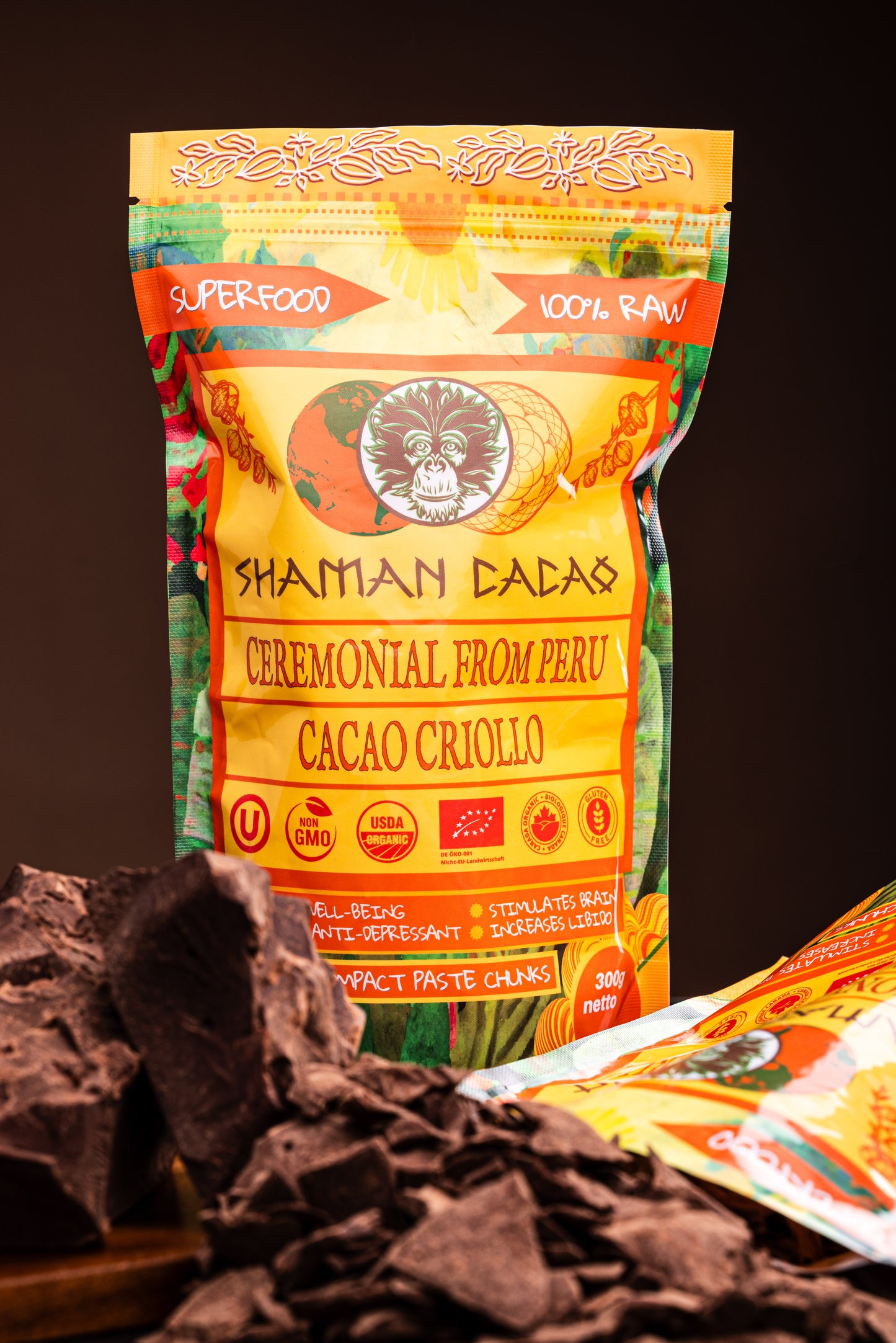 ShamanCacao Superfood - Ceremonial Cacao Criollo from Peru - 100% Pure Cacao - tradition and taste