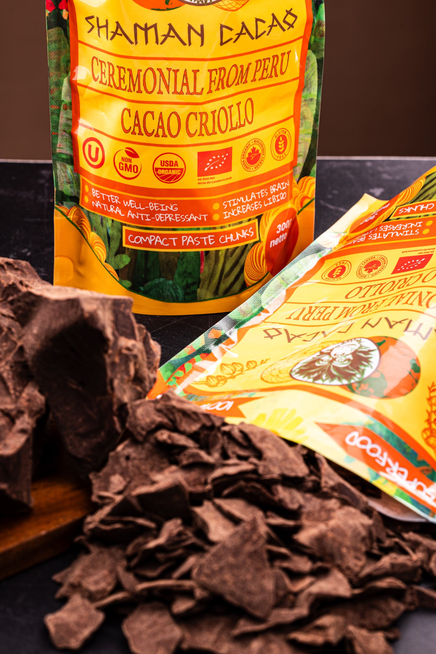 ShamanCacao Superfood - Ceremonial Cacao Criollo from Peru - 100% Pure Cacao - tradition and taste